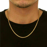 18K Solid Gold Rope Chain Necklace