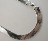 925 Sterling Silver 12mm Herringbone Necklace Italian Chain