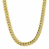 Mens 14k Gold Plated Solid 925 Sterling Silver Miami Cuban Chain 6.5mm Necklace
