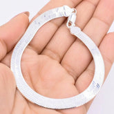 925 Sterling Silver 5.5mm Flexible Herringbone Bracelet, All Sizes, Italy