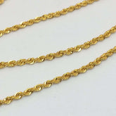 18K Solid Gold Hollow Rope Chain Necklace