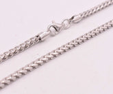 2.5mm Anti-Tarnish Solid Franco Chain Necklace Real 925 Sterling Silver ITALY