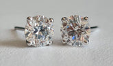 2.00 Ct Round Lab Grown E VVS2 Diamond Earrings 14K White Gold IGI Certified