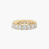 5.00 Carat D VS1 Round Cut Lab Grown Diamond Eternity Band Shared Prong 14k Gold