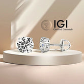 IGI Certified 2.00 Carat D VVS2 Lab Grown Diamond Stud Earrings 14K Gold