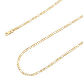 10K Yellow Gold 2mm Hollow Figaro Chain