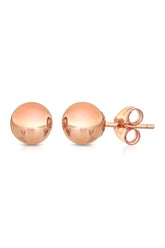 14K Rose Gold Ball Earrings 3mm-8mm