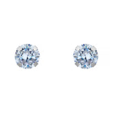 14k White Gold Brilliant Round Martini Setting Studs