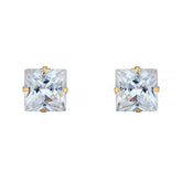 14k Yellow Gold Princess Martini Setting Studs