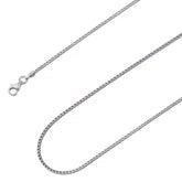 925 Sterling Silver 1.5mm Franco Foxtail Rhodium Chain