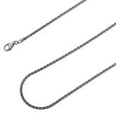 925 Sterling Silver 1.5mm Spiga Wheat Diamond Cut Oxidized Chain