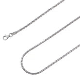 925 Sterling Silver 1.5mm Spiga Wheat Diamond Cut Rhodium Chain