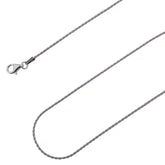 925 Sterling Silver 1mm Spiga Wheat Diamond Cut Rhodium Chain