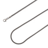 925 Sterling Silver 2.1mm Franco Foxtail Oxidized Chain