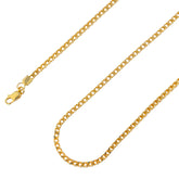 925 Sterling Silver 2.5mm Hollow Franco Foxtail Gold Plated Chain