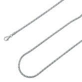 925 Sterling Silver 2.5mm Popcorn Coreana Rhodium Chain