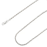 925 Sterling Silver 2.5mm Solid Rope Diamond Cut Silver Chain