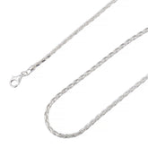 925 Sterling Silver 2.5mm Spiga Wheat Diamond Cut Chain