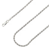 925 Sterling Silver 2.7mm Solid Rope Diamond Cut Silver Chain