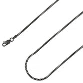 925 Sterling Silver 2mm Miami Cuban Black Plated Chain