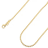 925 Sterling Silver 2mm Moon Cut Bead Ball Gold Plated Chain