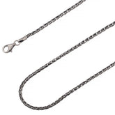 925 Sterling Silver 2mm Spiga Wheat Diamond Cut Oxidized Chain