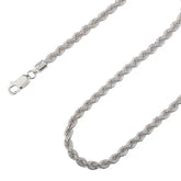 925 Sterling Silver 3.6mm Solid Rope Diamond Cut Silver Chain