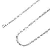 925 Sterling Silver 3mm Flat Bismark Chain