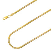 925 Sterling Silver 3mm Miami Cuban Gold Plated Chain