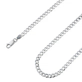 925 Sterling Silver 4.5mm Flat Cuban Chain