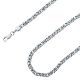 925 Sterling Silver 4mm Bynzantine Rhodium Chain