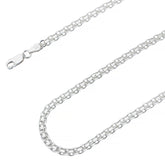 925 Sterling Silver 4mm Flat Bismark Chain