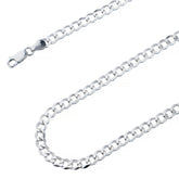 925 Sterling Silver 5.2mm Flat Cuban Chain