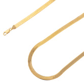 925 Sterling Silver 5.5mm Solid Herringbone Gold Plated Chain