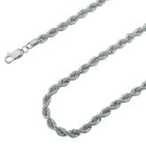 925 Sterling Silver 5.7mm Solid Rope Diamond Cut Silver Chain
