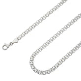925 Sterling Silver 5mm Flat Bismark Chain