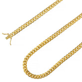 925 Sterling Silver 5mm Miami Cuban Link Gold Plated Chain