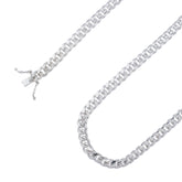 925 Sterling Silver 5mm Miami Cuban Link Rhodium Chain
