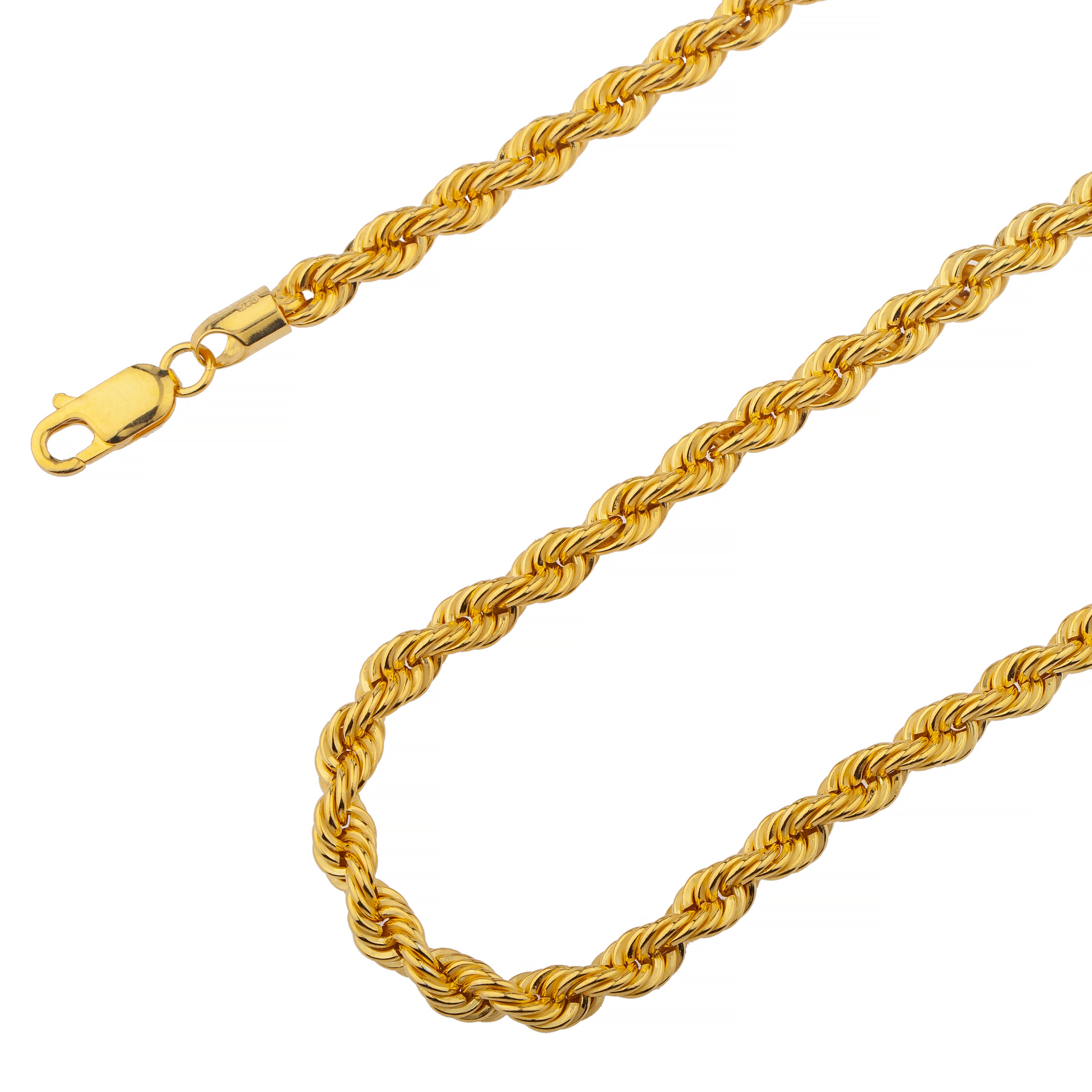 925 Sterling Silver 5mm Rope Diamond Cut Chain 16