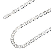 925 Sterling Silver 6.5mm Flat Mariner Gucci Chain