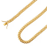 925 Sterling Silver 7mm Miami Cuban Link Gold Plated Chain