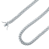 925 Sterling Silver 7mm Miami Cuban Link Rhodium Chain