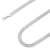 925 Sterling Silver 8mm Flat Bismark Chain