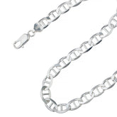 925 Sterling Silver 8mm Flat Mariner Gucci Chain