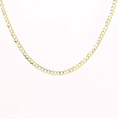 10K Solid Gold Flat Cuban Link Necklace Men Women 2mm 16" 18" 20"