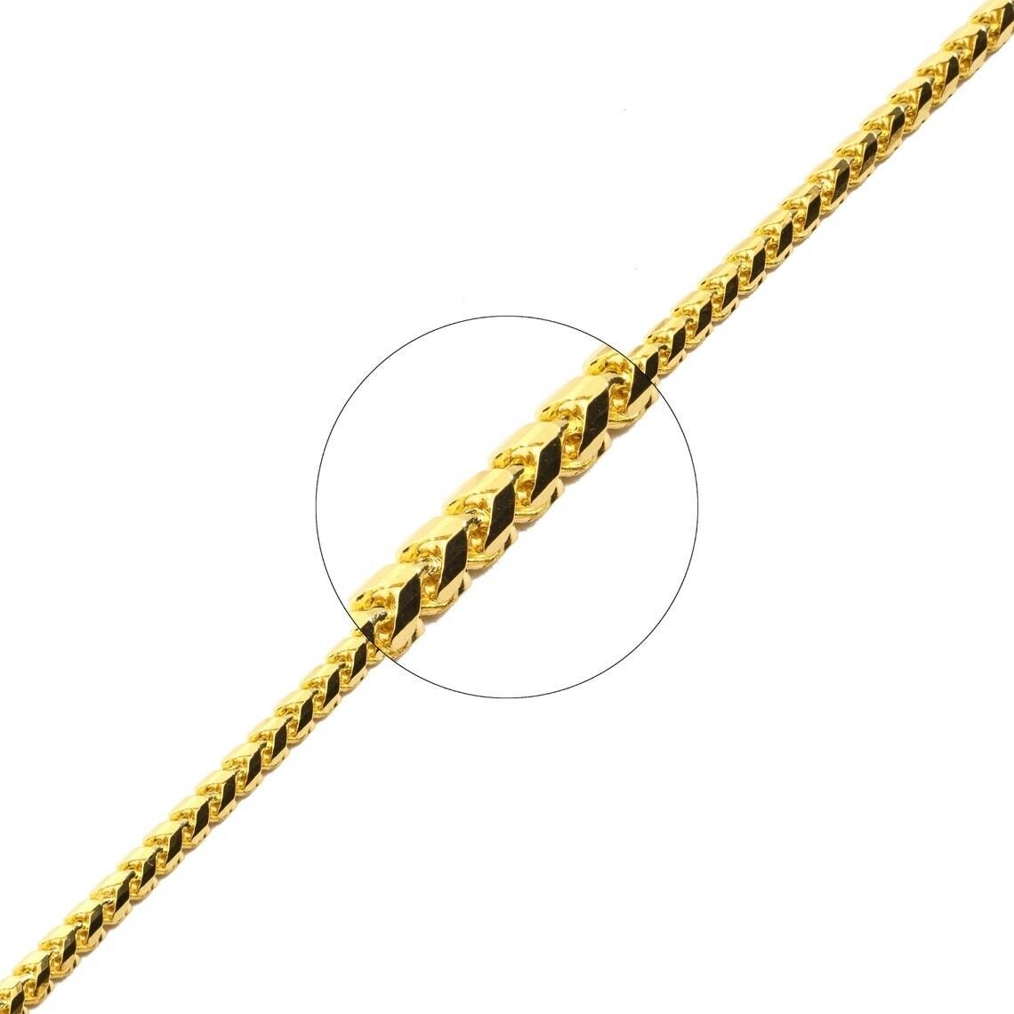 Real 10K Yellow Gold 1.3mm-1.6mm Wheat Franco Chain Bracelet 8''