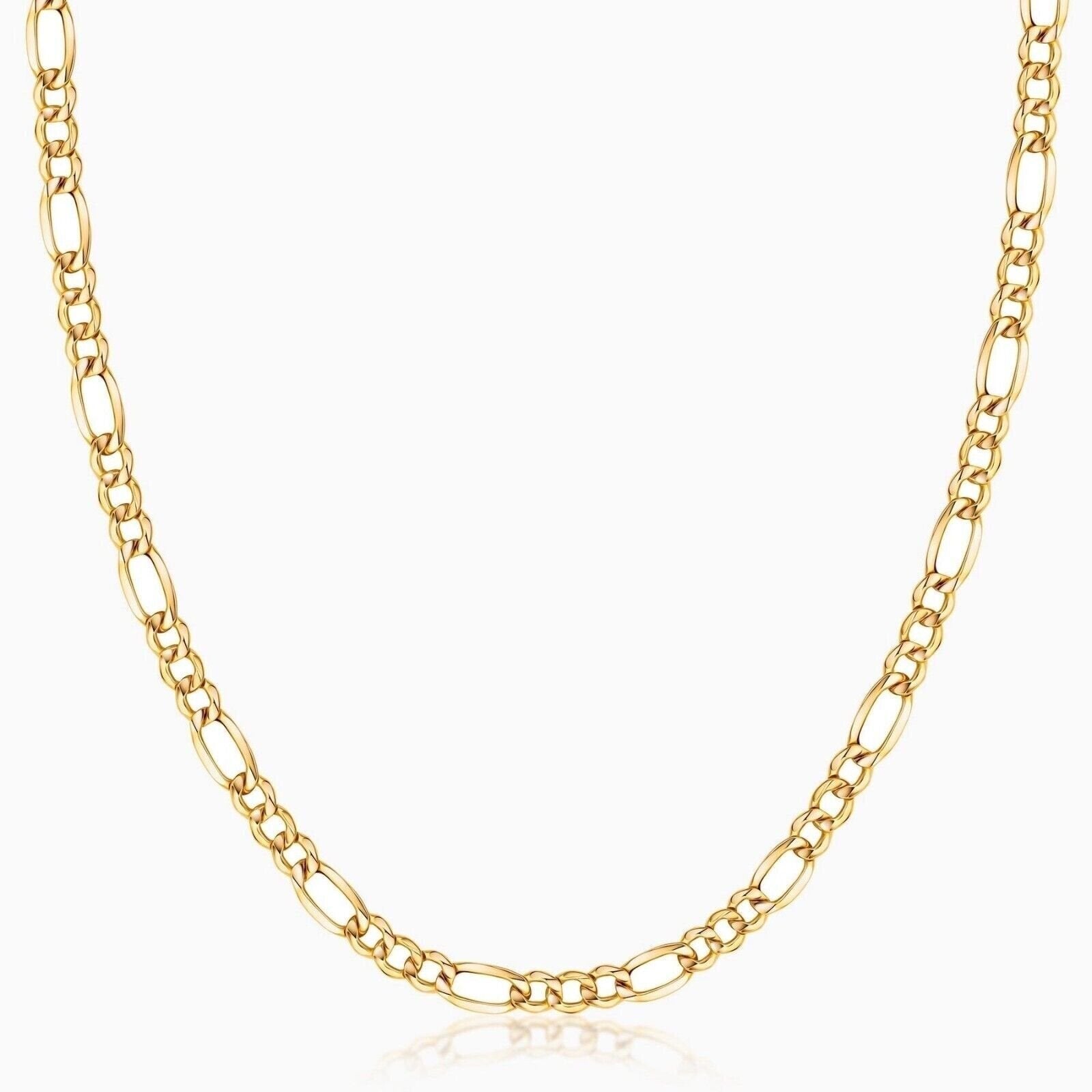 10k Yellow Gold 2.3mm Italy Figaro Link Chain Necklace Men REAL GOLD