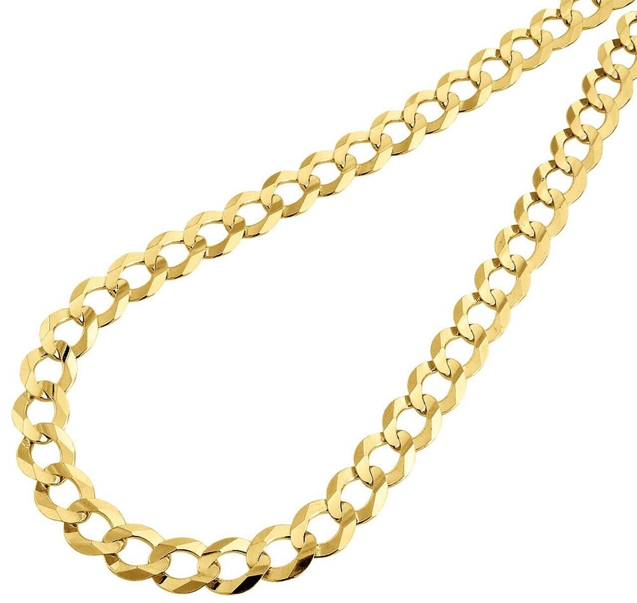 10k Yellow Gold Cuban Curb Link Chain Necklace Bracelet Anklet 4.3mm