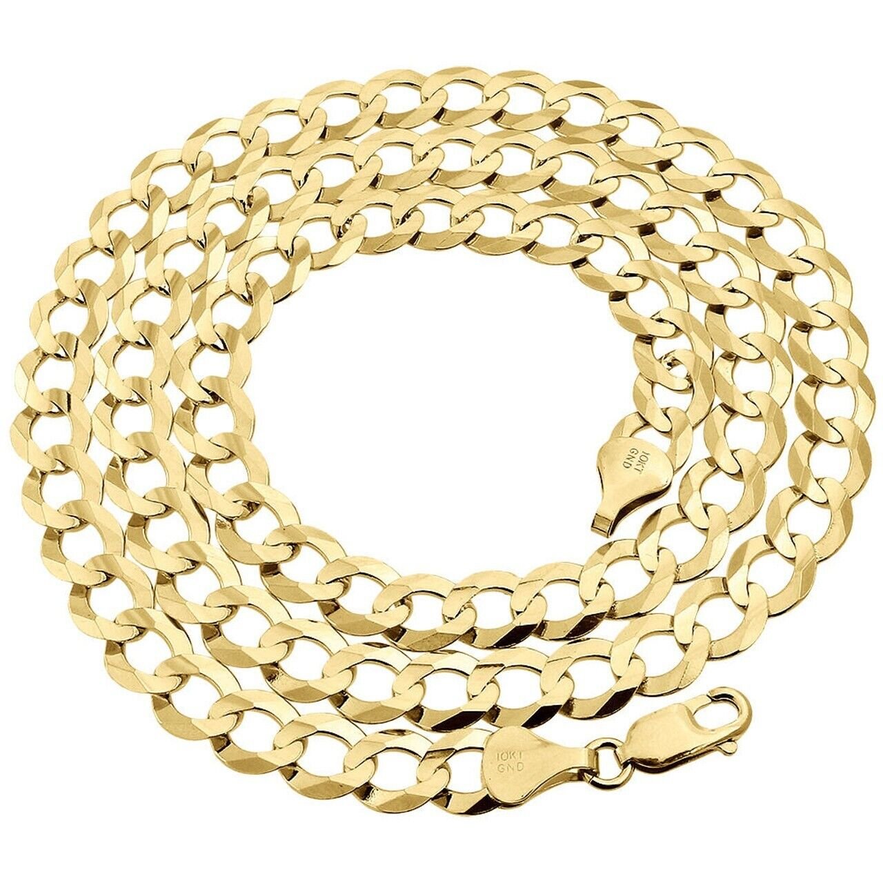 10k Yellow Gold Cuban Curb Link Chain Necklace Bracelet Anklet 4.3mm