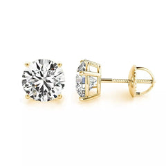14K Gold Lab Grown Diamond Stud Earrings IGI Certified 5.00 Carat D VS1
